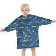 thumbnail image 3 of Cartoon Construction Vehicles Traffic Signs Blanket Hoodies for Kids 6-13YR Oversize Wearable Blanket Hoodies for Boys Girls Teens, 3 of 7