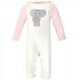 thumbnail image 4 of Touched by Nature Baby Girl Organic Cotton Coveralls 2pk, Girl Elephant, 0-3 Months, 4 of 4