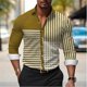 thumbnail image 1 of Camisa formal social para hombre, camisa a rayas a cuadros de color liso, camisa con botones, camisa informal de manga larga para hombre, ropa de calle para hombre, 6XL, 1 of 6