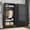 Black-71''H-Arc, variant on SteeLoong 71" Steel Wardrobe Cabinet, Metal Closet with Hanging Rod & Adjustable Shelves, Heavy Duty Storage Locker for Bedroom Office Garage