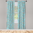 thumbnail image 3 of Ambesonne Anime Curtains, Rainbow Clouds Hearts, Pair of 28"x84", Multicolor, 3 of 5