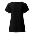 thumbnail image 5 of YOUSNH Women's Casual Knot Ruched Short Sleeve T Shirt Round Neck for Spring & Summer T-shirts for Women 2024 Black XL, 5 of 5