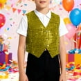 thumbnail image 2 of Hihipz Big Boy's Vest Sparkling Sequins Tops Stage Dance -Hop Stylish Tops,Sizes 8-9, 2 of 4