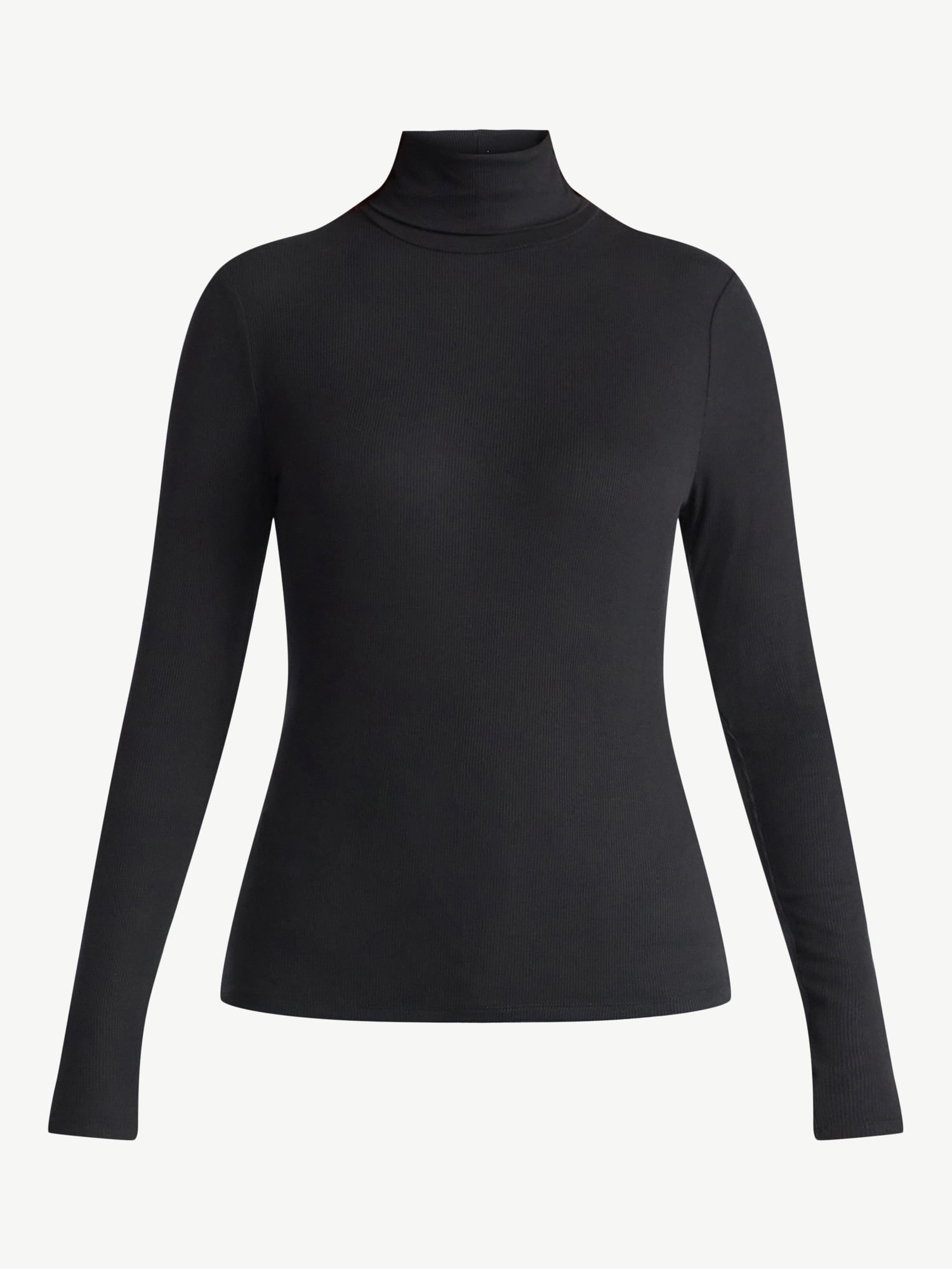 Time and Tru Women's Ribbed Turtleneck with Long Sleeves, Sizes XS-XXXL