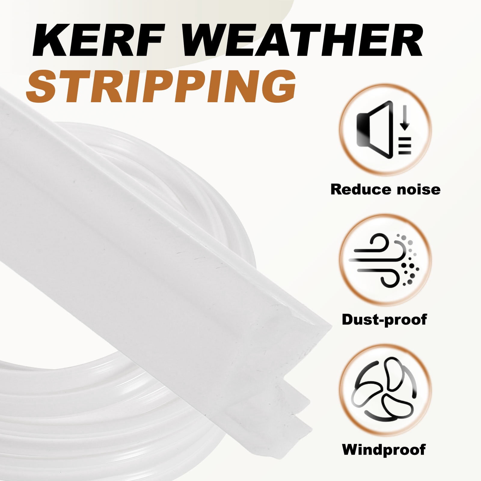Uxcell Kerf Weather Stripping Seal Strip (16.4ft x 11/32") - 2 Pack Tree Shape Kerf Noise Reduction Rubber Flange Window Weatherstrip Seal for Door Frame Windows Card Slot, White