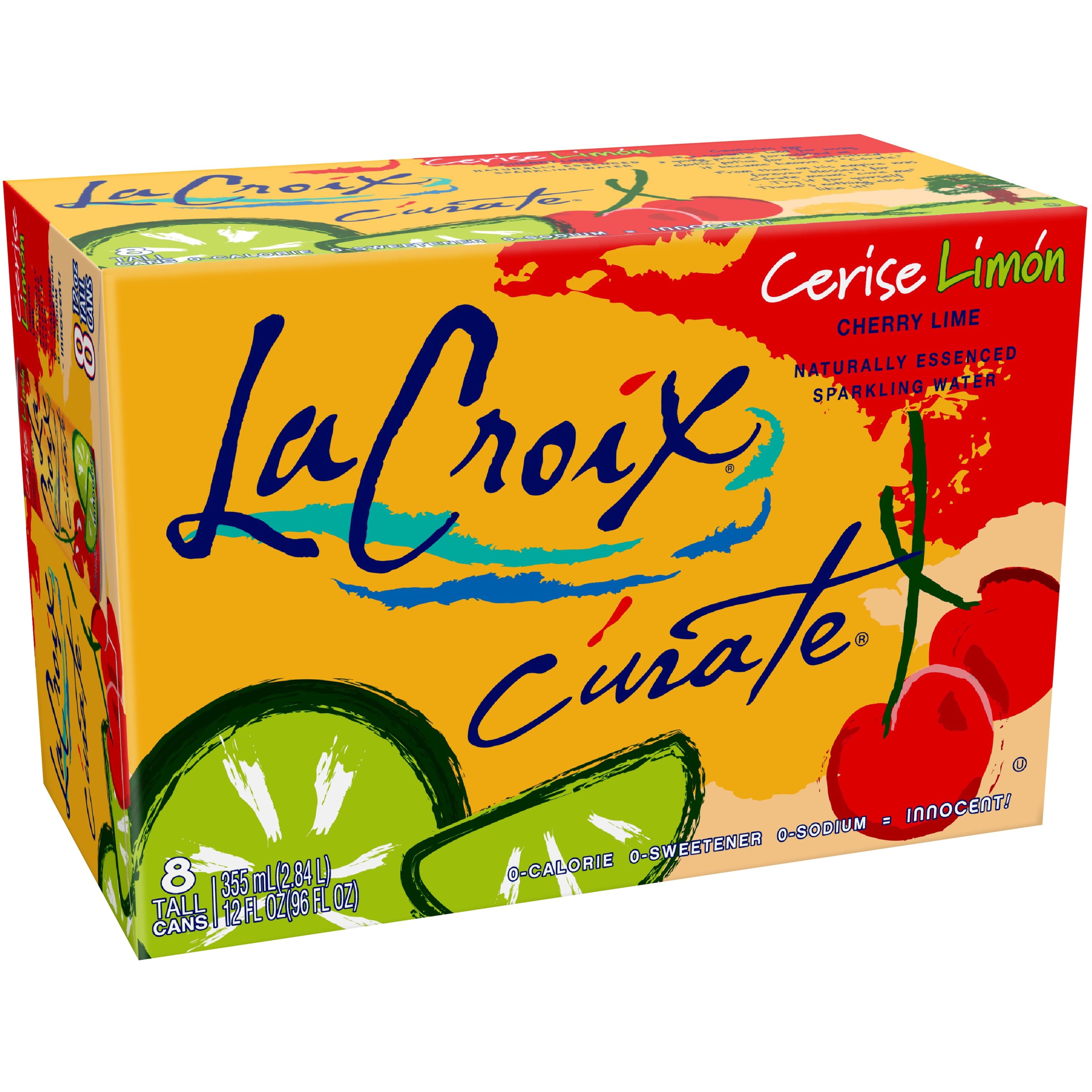 LaCroix Sparkling Water Curate, Cerise Limn (Cherry Lime) - 8pk/12 fl Oz Cans