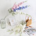 thumbnail image 3 of ICBOX 8 unidades de flores artificiales de delfinio blanco falsas de espuela de alondra, tallo de 33, 3 of 9