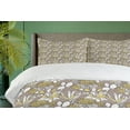 thumbnail image 4 of Ambesonne Botanic Duvet Cover Sets, Cactus Plants Along Flowers, 2-King, Pale Green and Warm Taupe, 4 of 7
