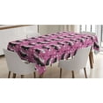 thumbnail image 1 of Whale Tablecloth, Narwhal Mammal Ocean Animal Open Sea Abstract Depiction Illustration, Rectangle Satin Table Cover Accent for Dining Room and Kitchen, 60" X 84", Pink and Charcoal Grey, by Ambesonne, 1 of 2