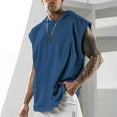 thumbnail image 2 of Dagegui Oversized Hoodies for Men Sleeveless Hooded Tank Tops Casual Summer T-Shirt Loose Hiphop Streetwear Vest Dark Blue XL, 2 of 3