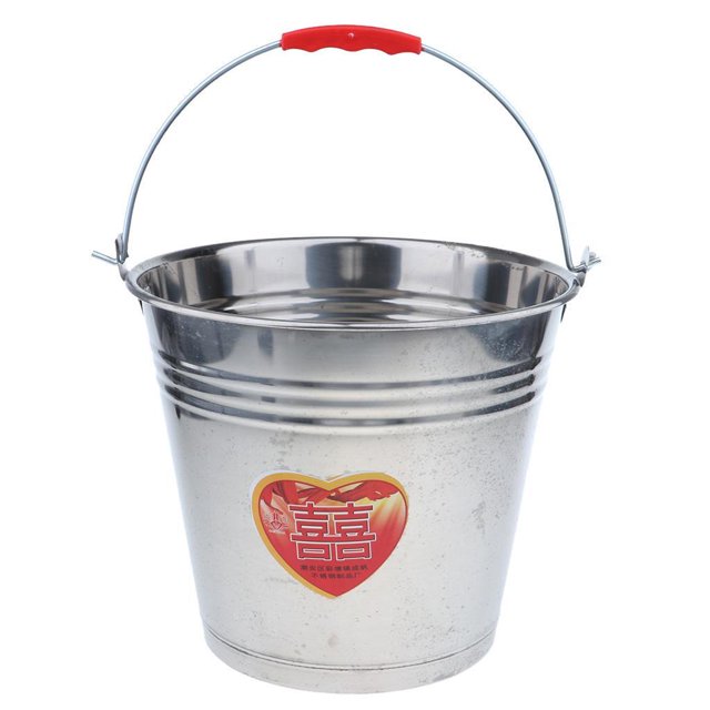 Wosthever Cubitera grande de acero inoxidable resistente para agua/leche/hielo Kits de desorden para acampar Plata 16L 34cm