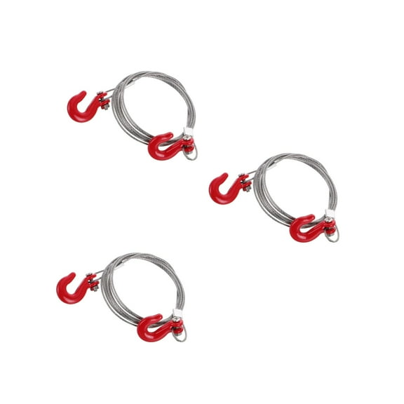 Worgeous 3pcs Towing Metal Rope Strap With Hooks Rc Trailer Chain Hook Tow Rope Winch Shackles Tow Hook And Trailer Chain Compatible For Trx4 Rc Axial Scx10 90046 Car