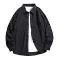 thumbnail image 2 of Men's 100% Cotton Oversized Button Down Shacket, Long Sleeve Work Shirt Jacket with Dual Chest Pockets, Casual Loose Fit Shirts for Men M‑4XL, 2 of 8