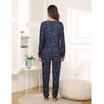 thumbnail image 3 of Ekouaer Womens Two Pack Sleep Set Long Sleeve Shirt and Jogger Bottoms Lounge Wear Nightwear with Pockets, 3 of 4