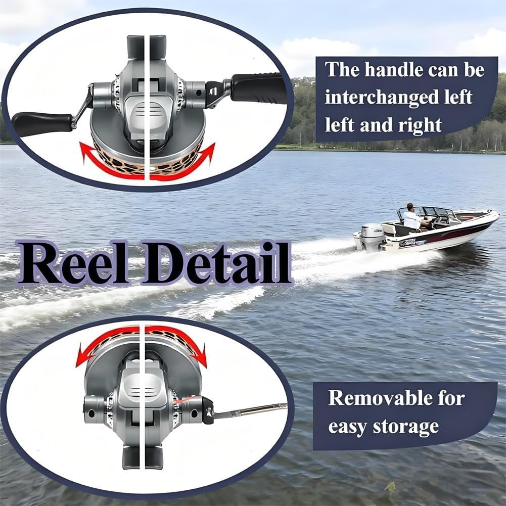 Fishing Catapult Rod, Portable Telescopic Lure Launcher, Durable Aluminum Alloy & ABS, Saltwater and Freshwater, Compact Travel Fishing Gear with Catapult-Style Handle
