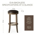 thumbnail image 5 of Maven Lane Eva Bar Stool in Walnut with Marksman Saddle Vegan Leather, Set of 3, 5 of 6