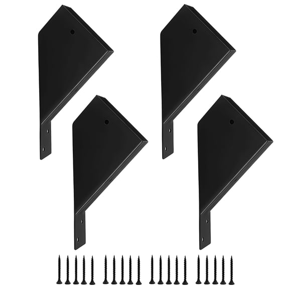 4 Pcs 45 Degree Pergola Brackets for 4x4 or 4x6 Wood, Heavy-Duty Steel, Includes Screws and Installation Tools, Ideal for Gazebo, Garden, and Shed Construction