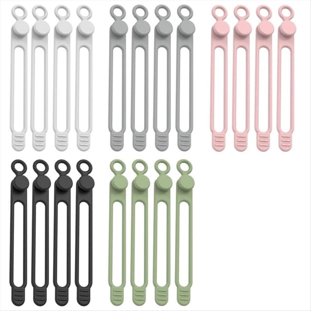 Organizador de Cables Datos, Bridas Silicona Mejoradas, Gestión Reutilizable, Elásticos