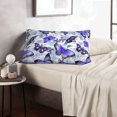 thumbnail image 5 of Plush Throw Pillow Covers, Butterflies Pillow Cases with Invisible Zipper, Breathable Microfiber Pillow Cases Standard Size for Sleeping Bedroom Sofa Living Room 14x20, 5 of 5