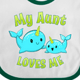 thumbnail image 4 of Inktastic My Aunt Loves Me Cute Narwhal Boys or Girls Baby Bib, 4 of 4