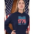 thumbnail image 2 of Estimated 1776 Cartoon Banner Hoodie Women -Image by Shutterstock, Female XX-Large, 2 of 4