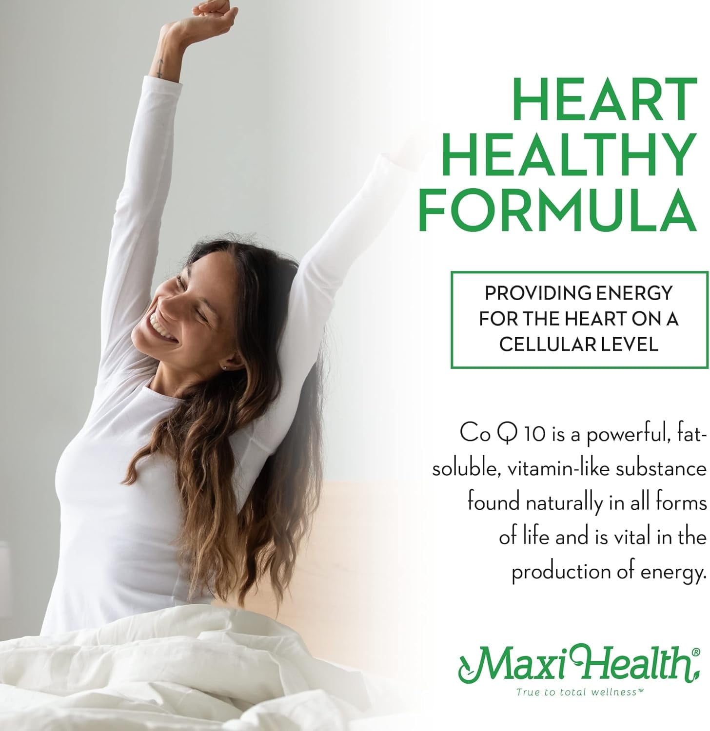 Maxi Health CoQ10 Ubiquinol 100mg – Dietary Supplement for Cardiovascular & Cellular Energy – 60 Softgels