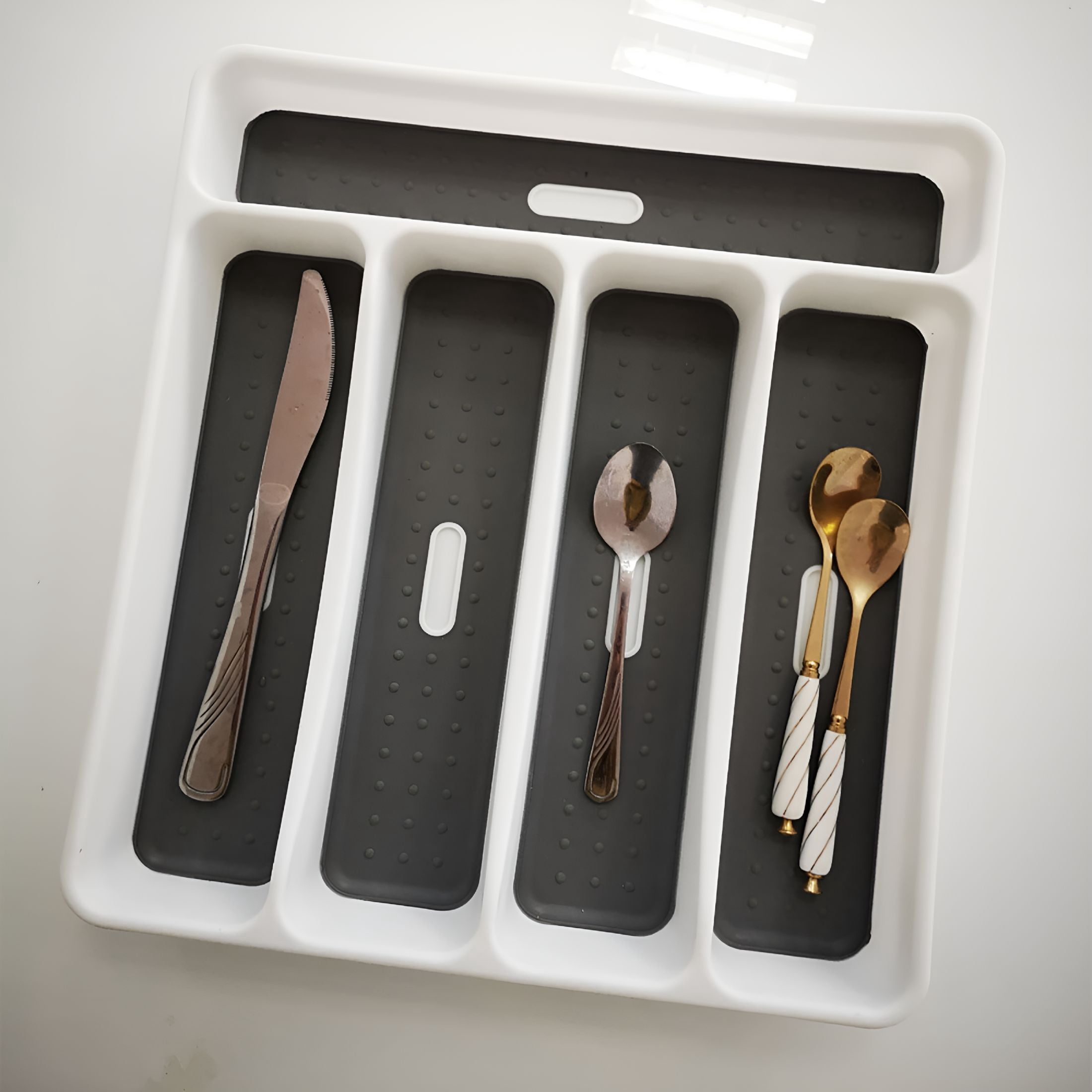 ACDANC 2026 New Silverware Tray 5-Compartments Kitchen Organizer, for Kitchen Storage, Utensil Organization, Countertops, Drawers, Home Organization.