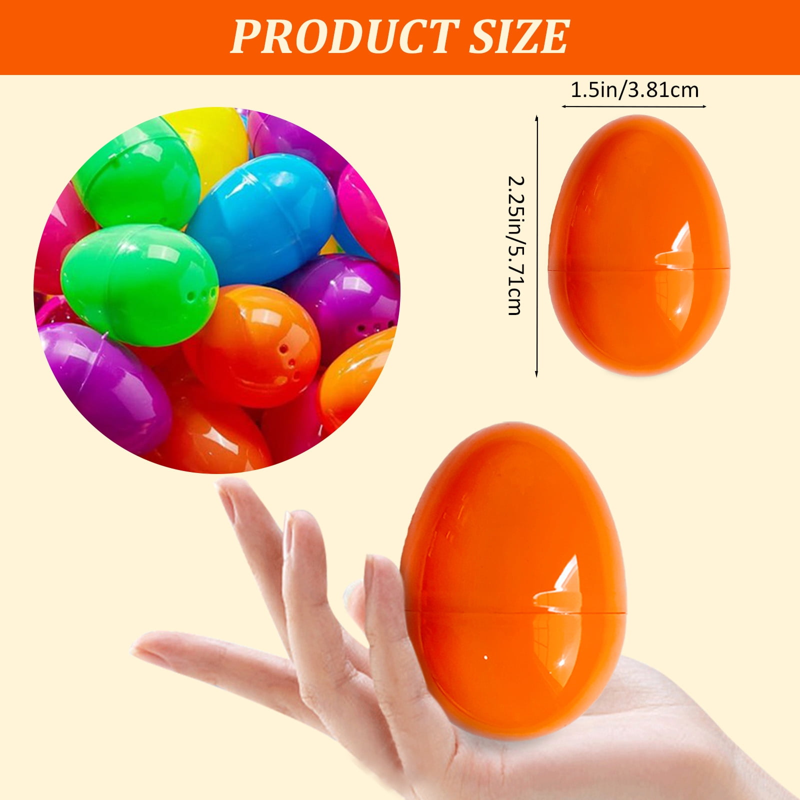 500PCS Plastic Easter Eggs, Empty 2.3" Eggs Bulk Fillable for Easter Hunt Party Favor Basket Stuffers Filler Classroom Prize Supplies Decor