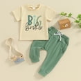 thumbnail image 2 of Bagilaanoe 2pcs Toddler Baby Boys Pants Set Letter Short Sleeve T-Shirt Tops + Sweatpants 12M 18M 24M 3T 4T 5T Kids Casual Clothes, 2 of 8