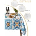 thumbnail image 2 of Blue Mediterranean Table Cloth, Waterproof Tablecloth for Rectangle Tables, Vintage Moroccan Tiles Texture Reusable Washable Fabric Table Cover for Restaurant Kitchen Dining Tables 60"x120", 2 of 9