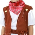 thumbnail image 5 of Unisex Khaki Kids Cowboy Costume Set - 6-Piece Western Outfit with Hat for Ages 4-14, Hall-oween Dress Up & Birthday Parties,Size 7-10T, 5 of 7