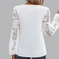 thumbnail image 4 of Sakmal Women's Lace Shirts Sexy White Long Sleeve Shirts Square Neckline Blouses Summer Tops for Women, 4 of 7