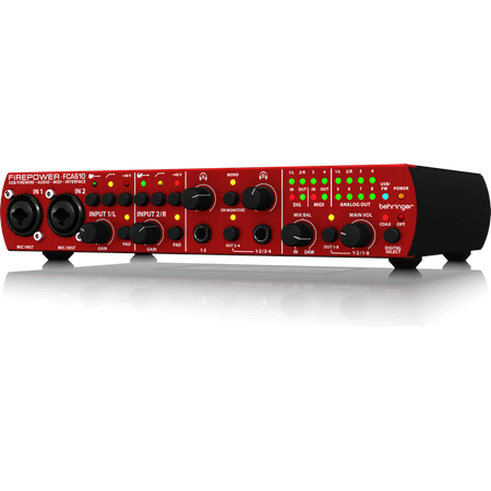 Behringer FCA610 Audiophile 6 In/10 Out, 24-Bit/96 kHz FireWire/USB Audio/MIDI Interface w/ MIDAS Preamplifiers