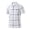 #0010-White, variant on Qiyinn Men Short Sleeve Polo Shirt Classic Plaid Collar Button Down Casual Summer Cotton Blend Tops for Adult