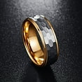 thumbnail image 5 of NUNCAD Men's Tungsten Carbide Ring Hammered Gold Plated Edges 8mm Size 6-14, 5 of 5