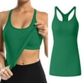 thumbnail image 2 of Xiaoxuuuu Ribbed Workout Tank Tops For Women With Built In Bra Tight Racerback Scoop Neck Athletic Top 3xl Maternity Clothes, 2 of 7