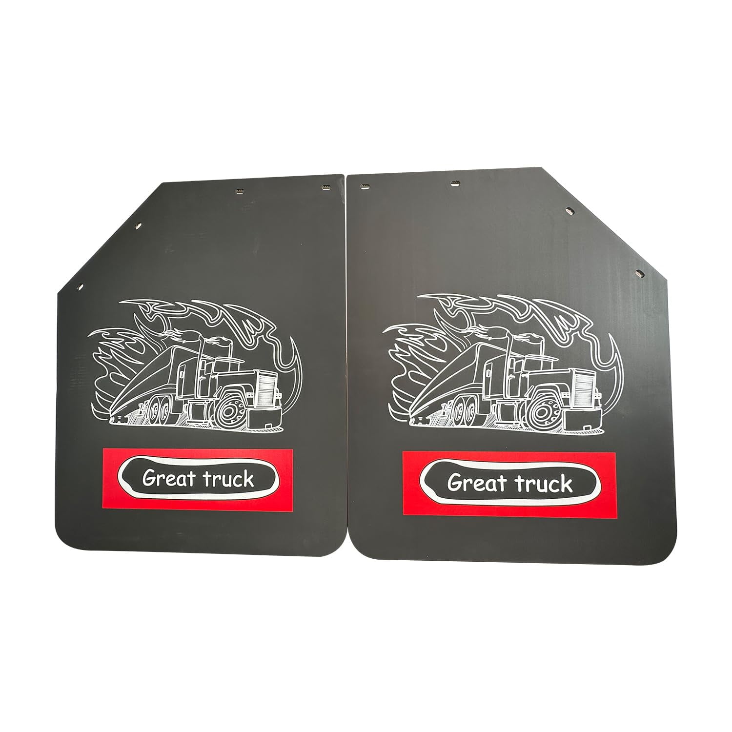 BST BSSP Mud Flaps for Semi Trucks Tractor Trailer Great-Truck Pattern,Heavy Duty Rubber Universal Mudflaps Splash Guard, 24 x 30Inch,Pair Set