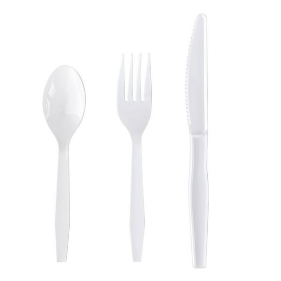 Boardwalk® CUTLERY,KIT,F,K,TS,WH BWK3KITHVYWH