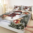 thumbnail image 3 of Castle Fairy Teens Children Xmas Snowman Rabbit 3Pcs Twin Sheet Sets,Happy New Year Twin Fitted Sheet,Christmas Festival Theme Breathable Flat Sheet,Ultra Soft Home Decor, 3 of 7