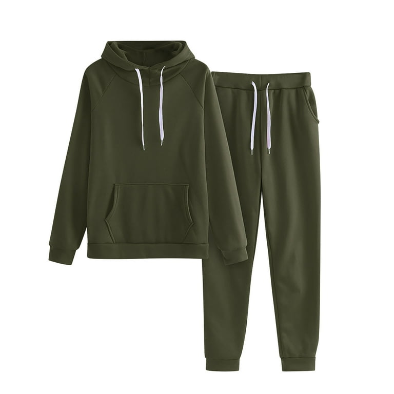 YYDGH 2 Piece Sweatsuit Outfits for Women Fleece Drawstring Long Sleeve Hoodies Sweatshirt Joggers Sweatpants Casual Tracksuit Lounge Set with Pockets