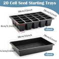 thumbnail image 2 of 10 Pack 2.5 inch Square Pots 3.5 inch Deep 20 Cell Seedling Plug Trays with Water Collection Nursery Trays (15"x11"x3") for Seeds Starting and Transplanting, 2 of 7