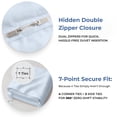 thumbnail image 5 of Kotton Culture 3 Pc Duvet Cover King Size Set-100% Egyptian Cotton 600 TC Ultra Soft Premium Durable Comforter Cover Zipper Closure & Corner Ties - (Sky Blue, 104" X 94"), 5 of 9
