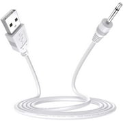 PChero 2 Packs USB Adapter Cord 2.5mm Replacement DC Charger Charging Cable - White