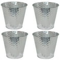 thumbnail image 2 of Sunnydaze 4.1-Gallon Round Galvanized Steel Buckets w/ Hexagon Pattern, Silver, 4-Pack, 2 of 7