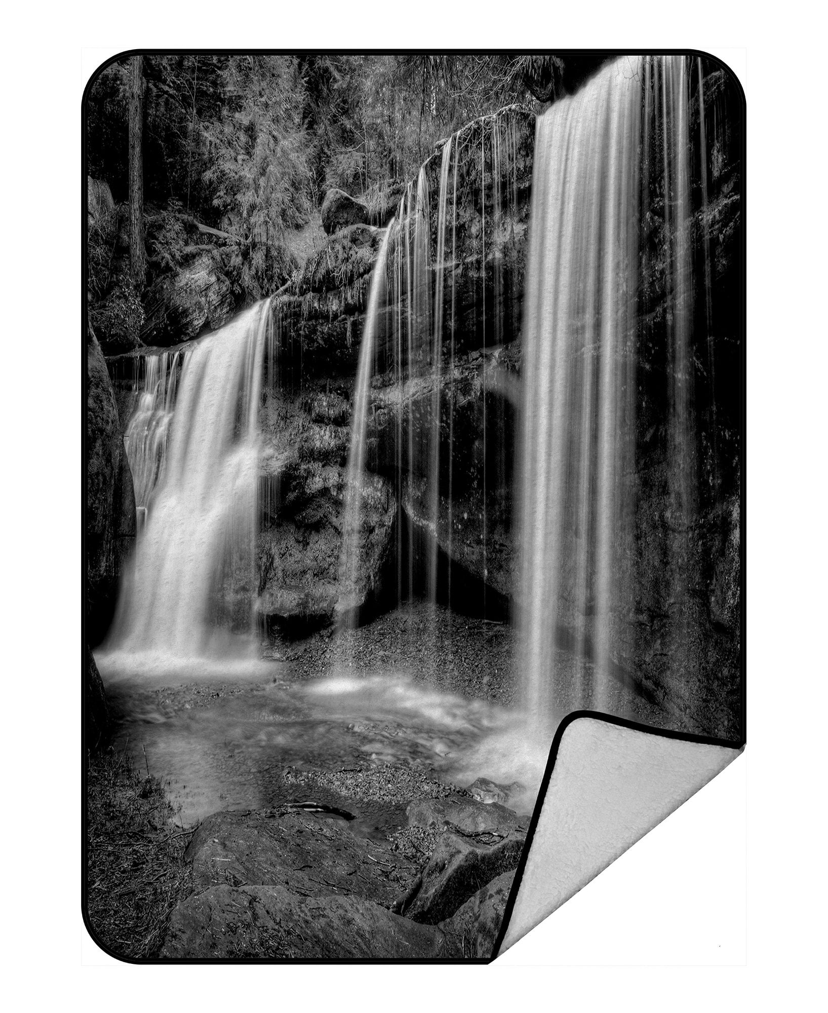 PHFZK Natural Landscape Blanket, A Hidden Waterfall in Hocking Hills Ohio  in Black and White Fleece Blanket Crystal Velvet Front and Lambswool Sherpa  Fleece Back Throw Blanket 58x80inches - Walmart.com