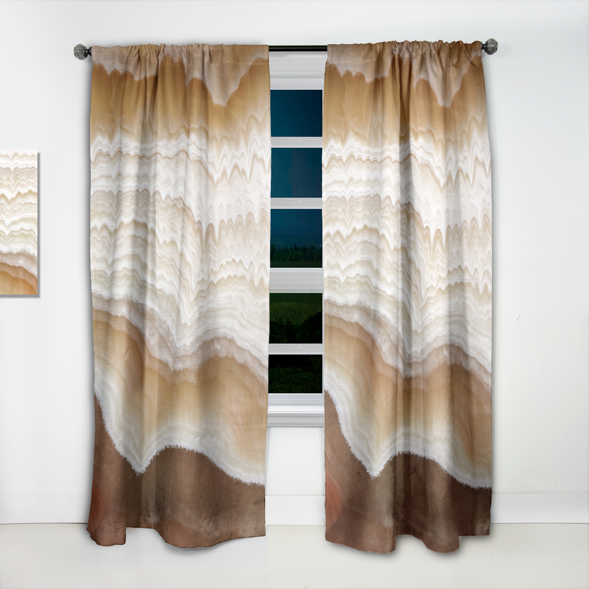 Designart 'Geode Marbled III' Traditional Curtain Panel