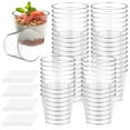 thumbnail image 1 of AMERTEER 50pcs Dessert Cups with 50 Spoons 200ML Reusable Dessert Round Cups Stackable Parfait Appetizer Cup Bowl Transparent Plastic Dessert Cup for Dessert Pudding Mousse Yogurt Snacks, 1 of 10