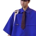 thumbnail image 3 of Camisa de manga corta para hombre, blusa informal de verano con botones y cuello vuelto, para uso diario, 3 of 8