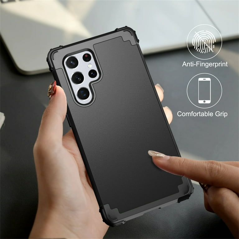 Elehold Rugged Case for Samsung Galaxy S24 Ultra Hard PC Soft Silicone Hybrid Shockproof Scratch-Resistant Anti-Fingerprint Slim Thin Case for Samsung