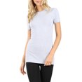 thumbnail image 4 of Womens Basic Cotton Crew Neck Short Sleeve Long Tee Shirt, 4 of 7